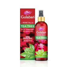Dabur Gulabari Rose Oil & Tea Tree Face Toner Mist & Rosewater With Salicylic Acid – 200Ml | Treats Breakouts, Blackheads, And Whiteheads | Tightens And Refines Pores | Alcohol Free