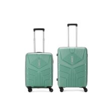 Aristocrat 2 Pc Polypropylene Prime Set 8 Spinner Wheels Trolley Bags For Travel Hardcase Luggage,Lightweight Bag & Combination Lock With 3 Years Warranty (Green) (55, 66) Cm, Small,Medium