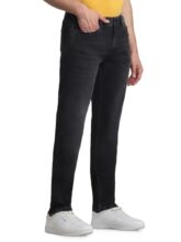 Jack & Jones Mens Black Ben Skinny Fit Low Rise Jeans
