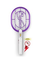 Teqo Rechargeable Mosquito Racket Bat With Cob | Fast Charging Mosquito Racket | Long Life Battery | 6 Months Warranty, Made In India (Purple) (2456)