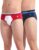 U.S. POLO ASSN.. Mens OEB02 Elasticized Waist Underwear Briefs – Pack of 2(OEB02-P2_RED-White/Navy_XL)