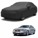 Sulfar 100% Water Resistant Car Body Cover Compatible with Mirror for BMW 525i (Triple Stitched, Full Bottom Elastic, Dark Grey)