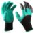 Glun® Claw Gardening Gloves For Planting Breathable Material With Right Hand Fingertips Abs Claws For Digging And Gardening Pair