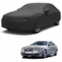 Sulfar 100% Water Resistant Car Body Cover Compatible with Mirror for BMW 525i (Triple Stitched, Full Bottom Elastic, Dark Grey)