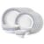 Larah by Borosil Ocean Fluted Series Opalware Dinner Set | 19 Pieces for Family of 6 | Microwave & Dishwasher Safe | Bone-Ash Free | Crockery Set for Dining & Gifting | Plates & Bowls | White