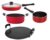 Nirlon Non-Stick Aluminium Dishwasher Safe Flat Base Cooking Utensils Set with Lid