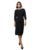 barcino Black Peplum Diamante Neck Bodycon Dress