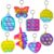 Kid Buddies Pop It Keychain Fidget Toy Set | Silicone Sensory Bubble Pop Toy | Assorted Shapes & Colors (8, Pack of 8)