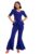 barcino Royal Blue Peplum Top with Bellbottom Pants