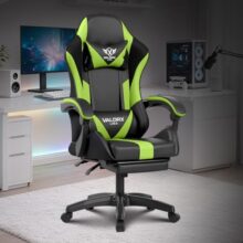 Warrior By ValorX USA Gaming & Office Ergonomic Chair | Vegan Leather | High Back 135° Recliner | Adjustable Height & Linkage Armrest | Lumbar Support | 360° Swivel | 3 Year Warranty (Neon Green)