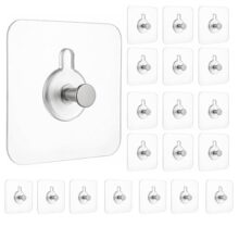 Candy Kart 20 Pcs Self Adhesive Hooks Wall Hooks – Heavy Duty For Wall Heavy Items Wall Hanger Hook Without Drilling – Sticky For Hanging Towel, Coat & Key (Pack Of 20, Photo Frame)