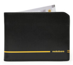 Mokobara Men Casual Black Genuine Leather Wallet(2 Card Slots)