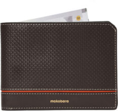 Mokobara Men Casual Brown Genuine Leather Wallet(6 Card Slots)