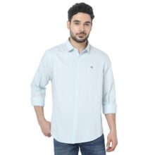 Spykar Men Blue Slim Fit Striped Casual Shirt (Size: XL)-EMSHST1BD014-Sky Blue
