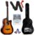 Intern 38 Inch Acoustic Guitar For Beginners With Bag, Strap, Strings, Picks & Winder | Cutaway Design | Steel String Guitar For Kids & Adults (Sun Burst)