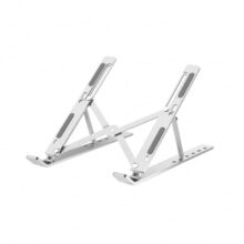 FUTOPIA 6 Angles Adjustable Aluminum Ergonomic Foldable Portable Tabletop Laptop/Desktop Riser Stand Holder Compatible for MacBook, HP, Dell, Lenovo & All Other Notebook (Silver)