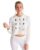 Leriya Fashion Women’s Rayon Half-Zip Sweatshirt (LF-W1432_White-Black_S)
