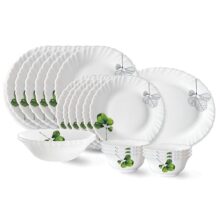 Larah by Borosil Oval Fluted Series Opalware Dinner Set | 21 Pieces for Family of 6 | Microwave & Dishwasher Safe | Bone-Ash Free | Crockery Set for Dining & Gifting | Plates & Bowls | White