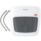 POLYCAB Superia DLX 5-Star 10 Litre Water Heater (Geyser) | Free Connecting Pipe | 7-Year Tank Warranty by POLYCAB | Anti Rust Glass Line Tank, Temperature Control Knob, Shock Resistant【White】【White】