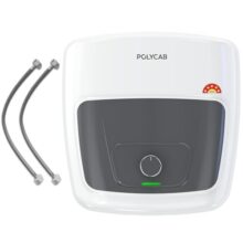POLYCAB Superia DLX 5-Star 10 Litre Water Heater (Geyser) | Free Connecting Pipe | 7-Year Tank Warranty by POLYCAB | Anti Rust Glass Line Tank, Temperature Control Knob, Shock Resistant【White】【White】