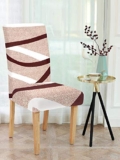 Cortina Dining Chair Slipcovers | Protection Chair Covers | Abstract Print, Waves Design, Removable, Washable | Universal Fit Super Soft Stretchy Polyester Spandex | Kitchen, Hall | Pack of 6
