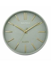 Nautica Luxury Finish Modern Wall Clock With Silent Non-Ticking Quartz Sweep Movement – 1Pc|12 Inch|Decorative Analog Clock For Home, Office, Bedroom, Kitchen & Living Room (Abs)(3D-Solid Matt-Green)