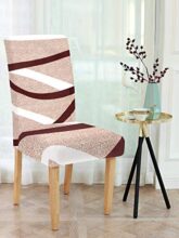 Cortina Dining Chair Slipcovers | Protection Chair Covers | Abstract Print, Waves Design, Removable, Washable | Universal Fit Super Soft Stretchy Polyester Spandex | Kitchen, Hall | Pack of 6