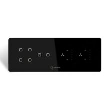 Kamonk 8 Module Custom Plate/Horizontal: (4 Gang x 1 unit) + (2 Gang x 1 unit) + (Fan Regulator x 2 units) | Compatible with Alexa, Google Assist., Siri Shortcuts