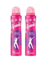Spinz Exotic Perfumed Deo For Women | Bulgarian Rose Fragrance | Long Lasting Freshness, 24 Hours Protection From Odour – 200 Ml (Pack Of 2)