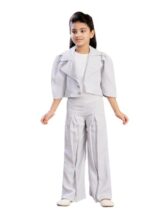 Aarika Girls Blue Colour Strips Polyester Co-ord Set-(3-9 Years)-(DR-37276-BLUE-28)