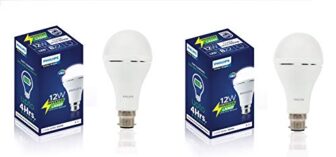 PHILIPS 12W Emergency Bulb | Rechargeable Emergency Bulb for Power Cuts | Backup : Upto 4hrs, Cool Day Light,Pack of 2| b22d | LED