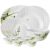 Larah By Borosil Herbs Opalware Leaf Dinner Set, 21-Pieces, White