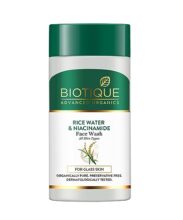 Biotique Rice Water & Niacinamide Gel Face Wash Removes Excess Oils & Reduce Blemishes of the Skin | Glass Skin | For Men & Women – 25ml