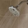Amazon Basics Shower Head for Bathroom | Round Multifunction 5-Spray Overhead Shower | Wall Mount Bathroom Shower with Pause Function, Chrome Finish, 4.5 Inches