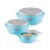 MILTON Flora Regular Set Insulated Inner Steel Casserole for Roti 3Pc (750ml 1.25L & 2.1L) Hot Box for Kitchen, Hot Pot with Lid, Chapati Box, Roti Casserole, Serving Boxes, Hotcase, Cyan Blue