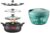 Pigeon by Stovekraft All in One Ceramic Super Outer Lid Cooker, 5 Liters, Black/Transparent – Aluminium & Stainless Steel & Polypropylene Mini Handy and Compact Chopper with 3 Blades(Green, 400 ml)