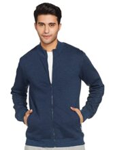 Amazon Brand – Symbol Men’s Cotton Blend High Neck Fleece Sweatshirt Iris Navy Mel M