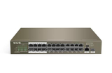 Tenda TEF1126P-24-250W 24-Port Gigabit/SFP Slots Switch with 24-Port PoE (Gray)