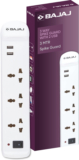 Bajaj 3-Way Spike Guard 3 Socket & 2 Usb 3  Socket Extension Boards(White, 3 M, With Usb Port)