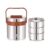 ATTRO Steel On 3 Insulated Tiffin Box 3 Stainless Steel Containers Easy Carry Handle, BPA-Free, Leakproof Office, School & Travel – Brown-900ml