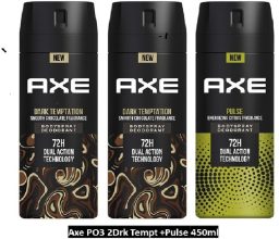 AXE Dark Temptation 150 ml (Pack of 2) and Pulse 150 ml Deodorant(3 Items in the set)