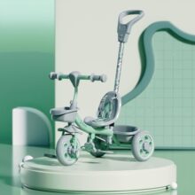 Cockatoo Star-Cruise Tricycle For Kids 2-5 Years, Kids Cycle For 2-5 Years With Printed Parental Control Handle, Tricycle With Eva Wheels,Basket & Bell,Baby Cycle Colour- Sea Green