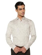 Arrow Men’s Printed Full Sleeve Slim Fit Cutaway Collar Cotton Formal Shirt