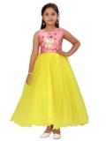 Aarika Girls Pink-Yellow Color Peppa Pig Printed Gown (NV-G-1663-YELLOW-32)