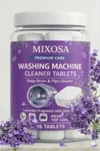 Mixosa 16 Pcs Lavender Scented Washing Machine Deep Cleaner Descaler Tablets For All Front And Top Load Machines, With Descaling And Stain-Removing Power (Pack Of 16) (16, 1)