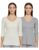 Amazon Brand – Symbol Women’s Casual Slim Thermal Top (SB-AW21-THTOP_Light Grey & Ecru_2XL)