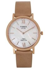 TIMEX Empera Analog Watch for Women with Mother of Pearl Round Dial & Nude Leather Strap Band Water Resistant Women’s Wrist Watches – TWEL12604