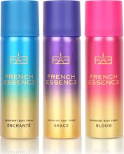 French Essence Combi Pack Of Enchante, Bloom And Grace (50Ml Each) Deodorant Spray  –  For Women(150 Ml, Pack Of 3)