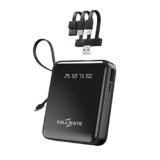 Call Mate Dx03 Power Bank 10000Mah Li-Polymer With 2.4 Fast Charging With 1 Usb Port And 2 Input (Micro, Type C),Semi Digital Battery Indicator, In-Built 3 In 1 Detachable Cable (Black)