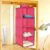PINDIA Fancy & Foldable 4 Layer Pink with Black Border Hanging Storage Wardrobe ALMIRAH